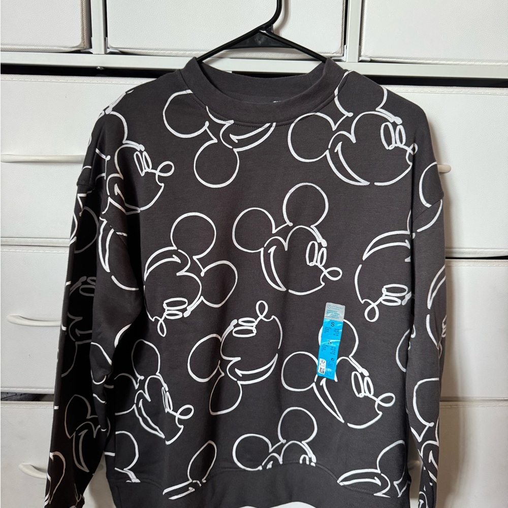 Primark Mickey Mouse Graphic Crewneck Sweater - Charcoal
